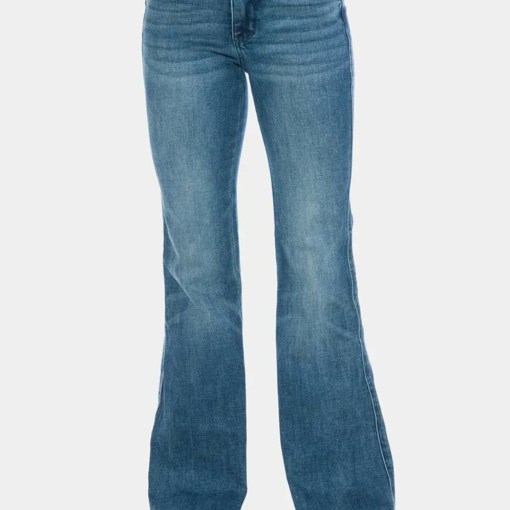 Judy Blue Full Size Tummy Control Cut Hem Flare Jeans - Picture 2 of 4